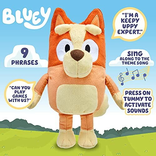 Bluey plush toy with interactive features and phrases