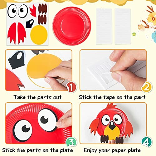 Step-by-step instructions for making a paper plate owl.