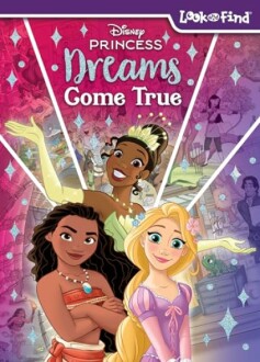 Disney Princess Dreams Come True book cover with animated princesses.