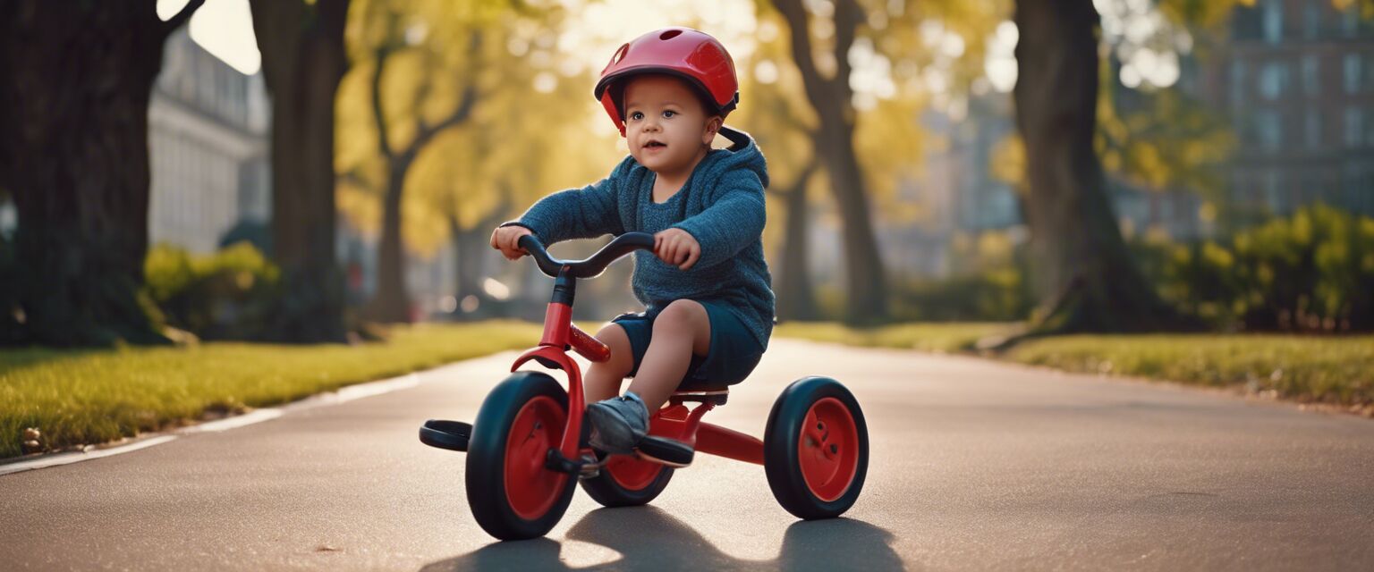 Toddler on a tricycle