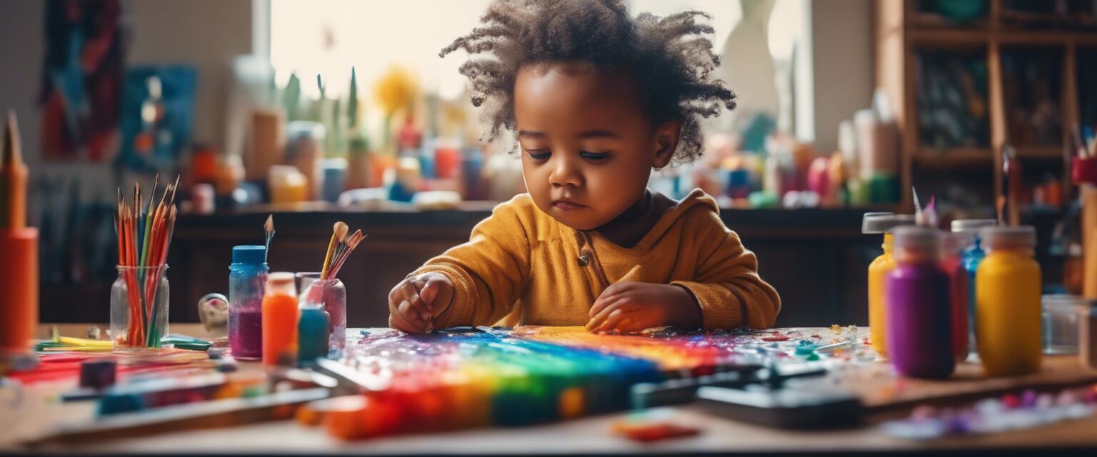 Toddler Creating Art