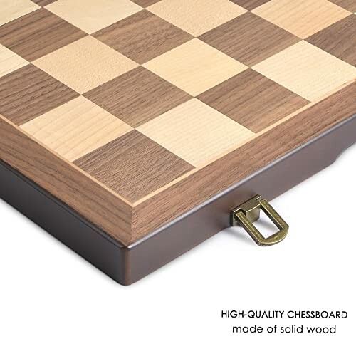 Wooden chessboard with built-in drawer